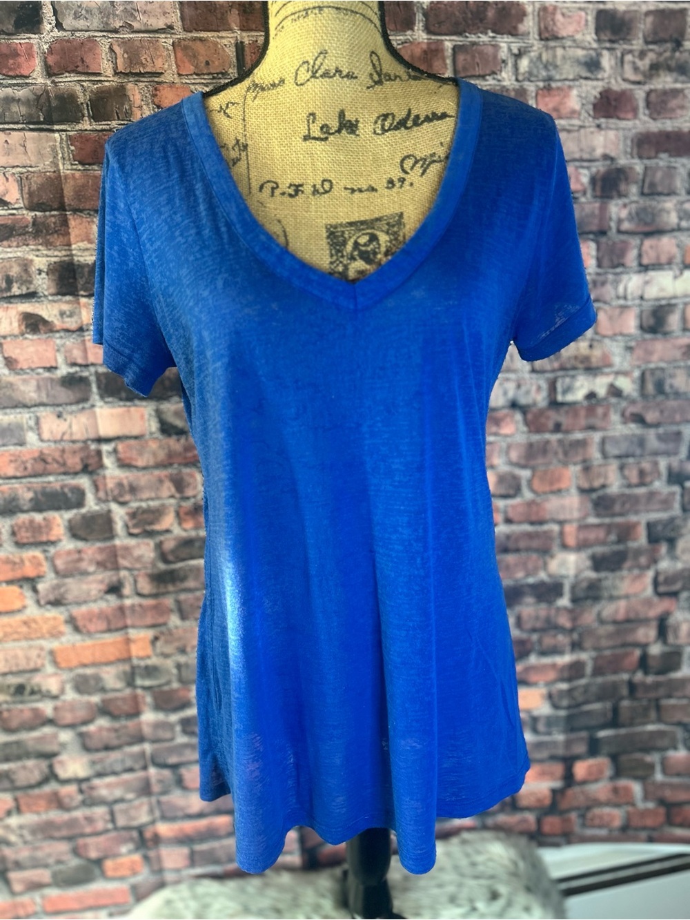 Express Royal Blue V-Neck Short Sleeve Tee